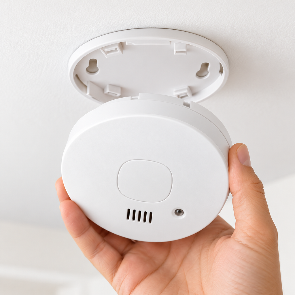 Montarea detectorului de fum Smartwares pe plafon