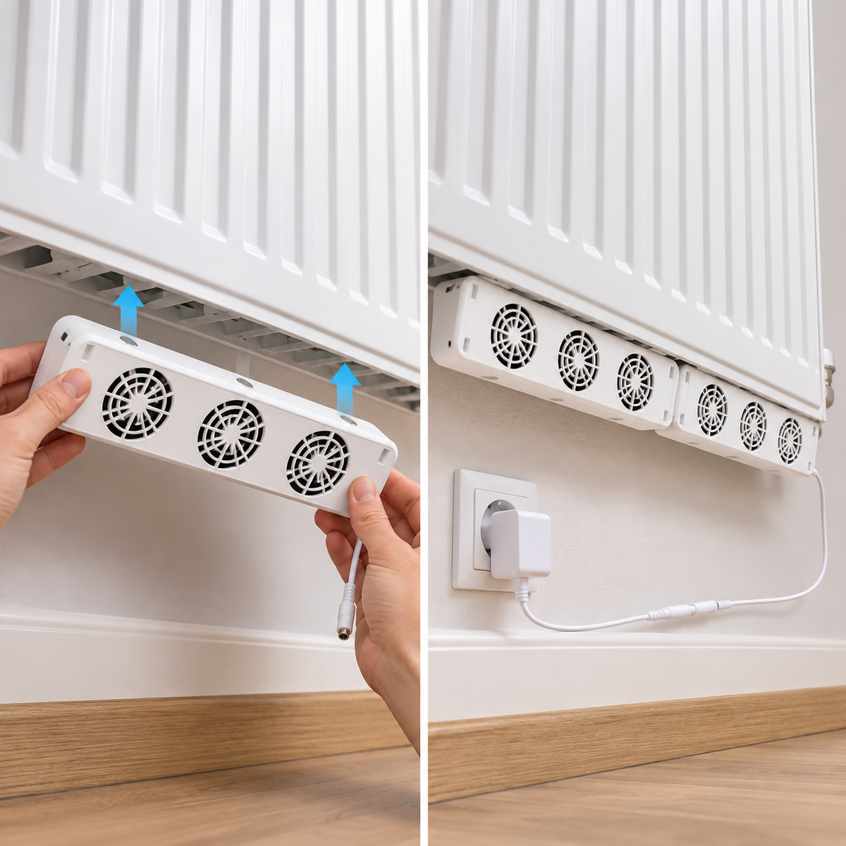 Montarea magnetica a ventilatoarelor sub calorifer