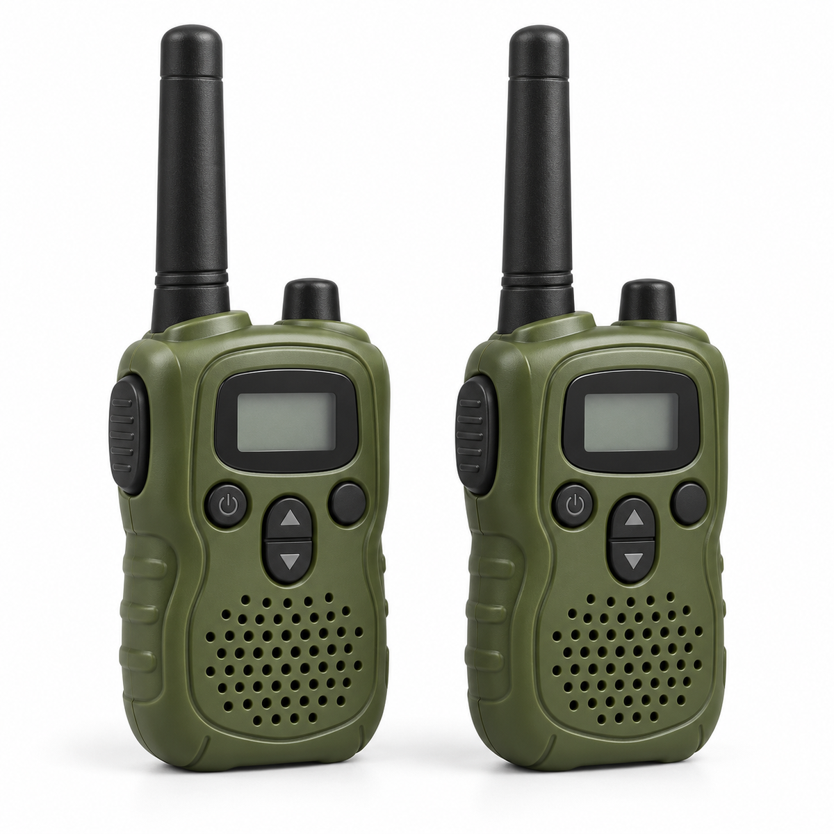 Set de două stații walkie-talkie S-Eye pentru copii, vedere pe fundal alb